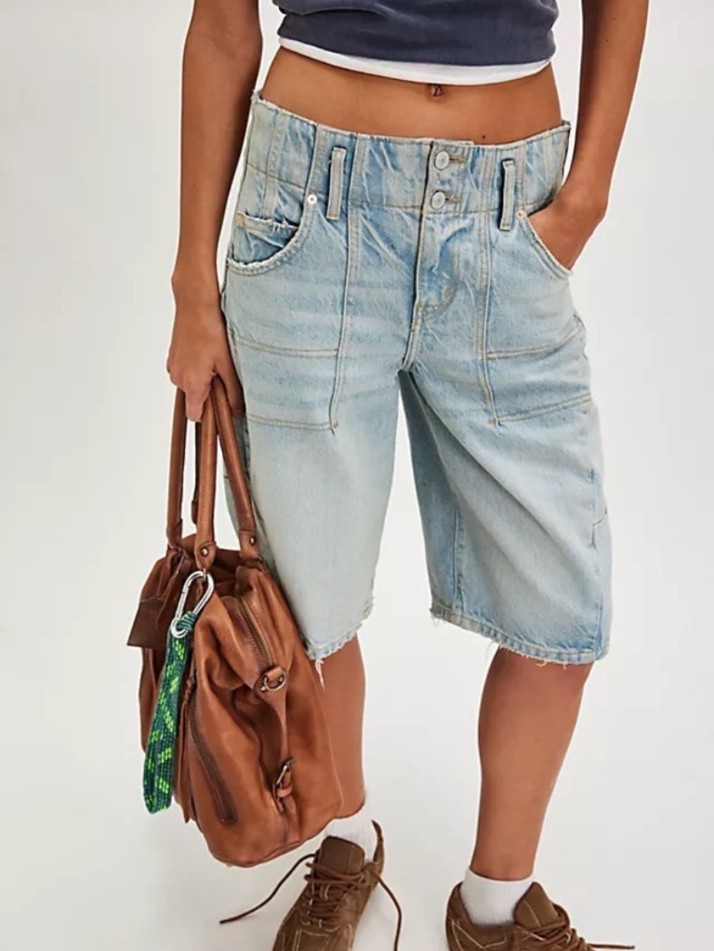 Free People We The Free Extreme Measures Barrel Denim Shorts Break The Rules 25